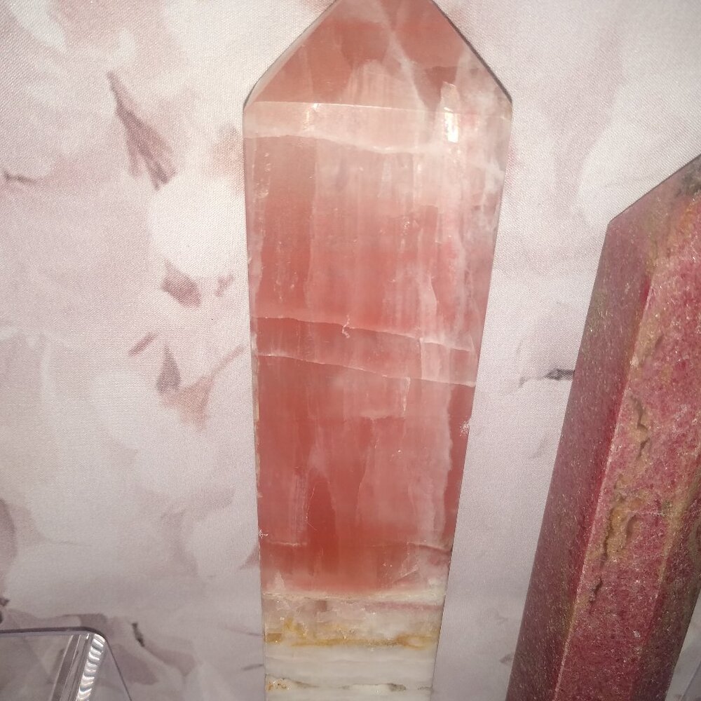 11in Rose Calcite Tower